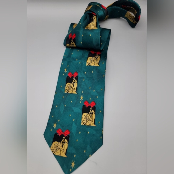 Christmas 100% silk neckware, "All Over Nativity" - Picture 4 of 5
